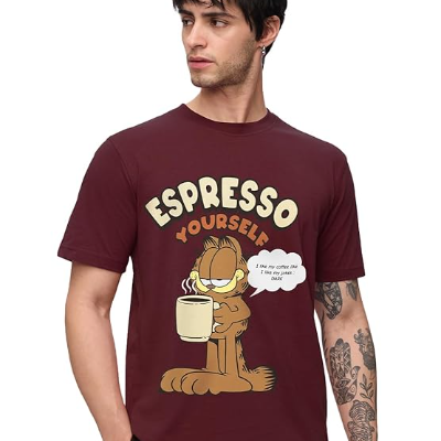 Maroon Graphic Printed  T Shirts