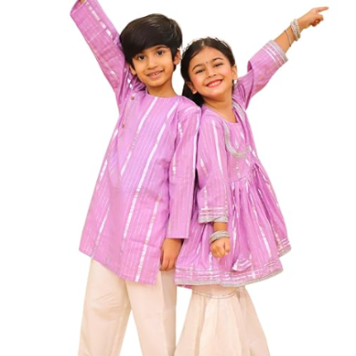 Lurex Cotton Peplum Kurti for Girls and Boys